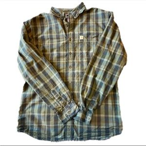 Carhartt Green Plaid Casual Button Down Shirt